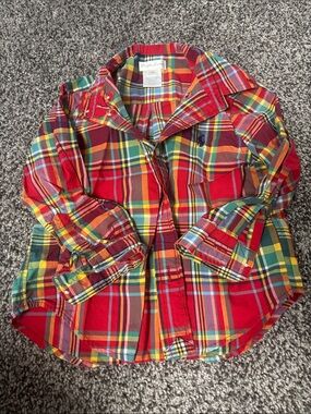 Ralph Lauren Red Multicolor Plaid Cotton Shirt